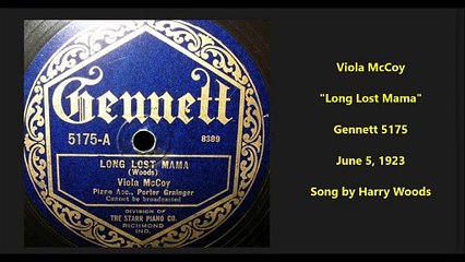 Viola McCoy - Long Lost Mama (1923)