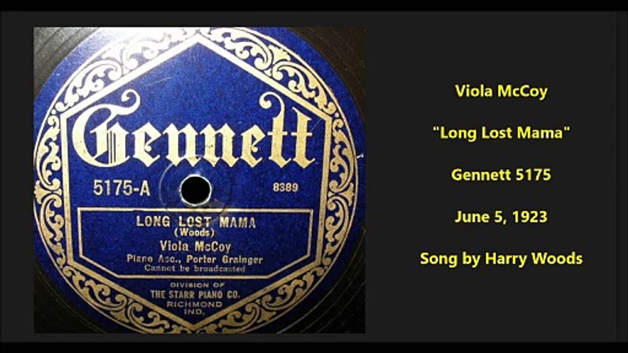 Viola McCoy - Long Lost Mama (1923)