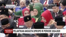 Momen Puan Maharani Tersenyum Usai Prosesi Ucapan Sumpah Janji Anggota DPR 2024-2029