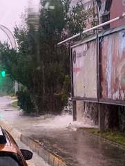 Zonguldak yolunda resmen mini şelale oluştu!