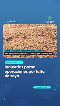 Industrias paran operaciones por falta de soya