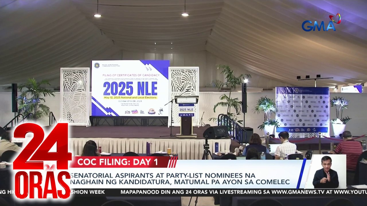 Senatorial aspirants at party-list nominees na naghain ng kandidatura, matumal pa ayon sa Comelec | 24 Oras