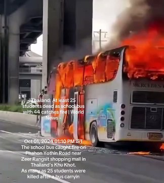Thailandia, l'autobus va a fuoco: morti 22 bambini