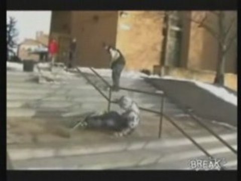 Kid Wipes Out Hard On Rail