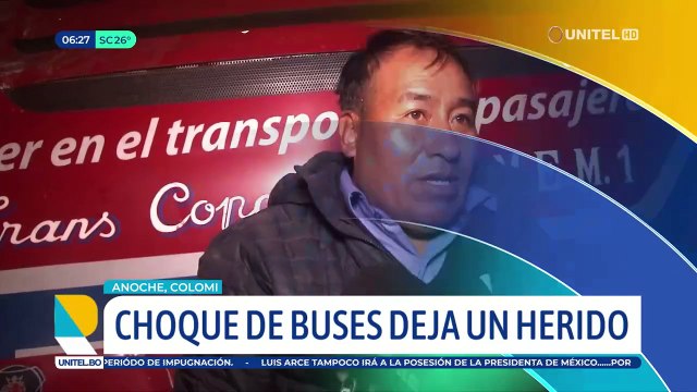 Chofer de bus quedó atrapado tras impactar contra otra flota en la ruta Cochabamba – Santa Cruz