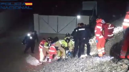 Rescate al hombre arrollado por un tren en Ávila