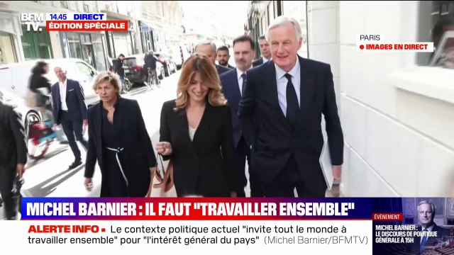 Discours de politique générale: Michel Barnier rejoint l'Assemblée nationale à pied