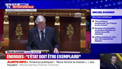 Download Video: Discours de politique générale: Michel Barnier annonce une “grande conférence nationale” consacrée “aux enjeux stratégiques liés à l’eau”