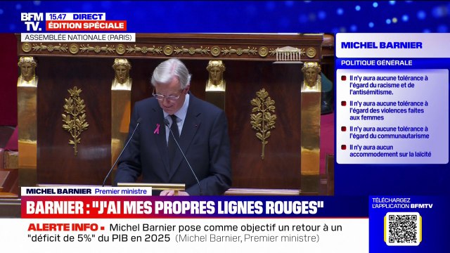 Discours de politique générale: Michel Barnier annonce “un gouvernement qui ne fera pas de miracle” mais “qui est prêt à gravir un à un les obstacles”