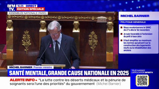 Sécurité: Nous allons généraliser la méthode expérimentée pendant les Jeux olympiques , explique Michel Barnier lors de son discours de politique générale