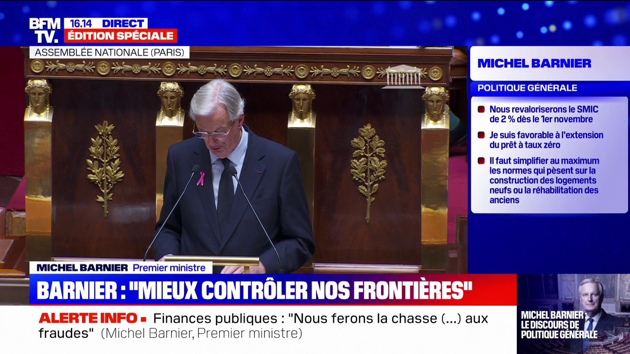 Discours de politique générale: "La fermeté de la politique pénale est indissociable du respect de l'État de droit", rappelle Michel Barnier après les propos polémiques de Bruno Retailleau