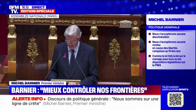 Discours de politique générale: “Il est urgent de sortir l’immigration de l’impasse idéologique”, indique Michel Barnier