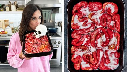 How to Make Bloody Zombie Guts Cinnamon Rolls