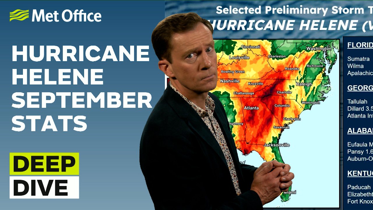Deep Dive 01/10/2024 – September statistics and hurricane Helene – Met Office weekly weather forecast UK