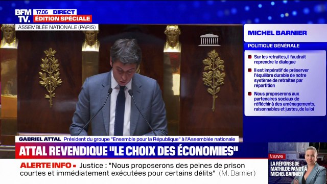 L'objectif de la politique économique de notre pays doit être tout pour le travail et tout pour ceux qui travaillent , affirme Gabriel Attal
