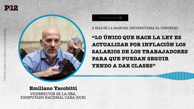 Yacobitti describió los salarios de la UBA y pidió por la Ley de financiamiento universitario: “Lo único que hace es actualizar por inflación los salarios de los trabajadores