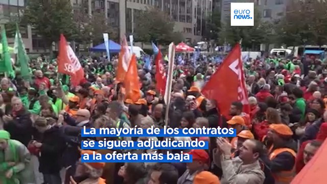Los trabajadores esenciales de Europa protestan en Bruselas por las condiciones laborales