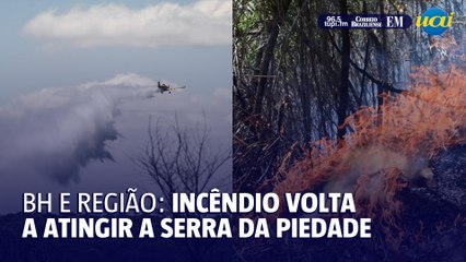 Incêndio atinge a Serra da Piedade na grande BH