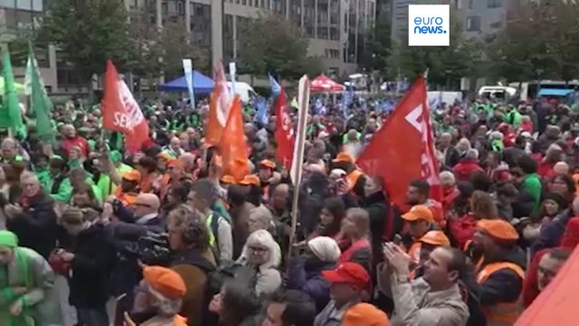 Работники сферы услуг первой необходимости провели акцию протеста в Брюсселе