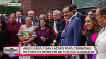 Así reciben legisladores a López Obrador en San Lázaro