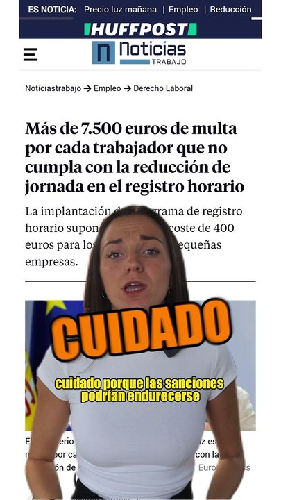 Más de 7.500 euros de multa a las empresas por cada trabajador que no cumpla con el registro horario
