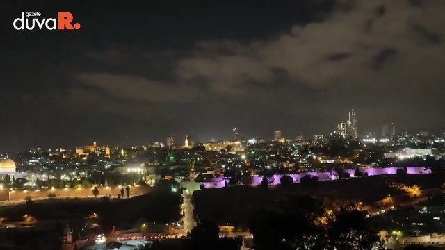 İran'dan İsrail'e atılan füzeler Gazze semalarında görüntülendi