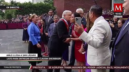 AMLO llega a San Lázaro para entregar cargo a Claudia Sheinbaum