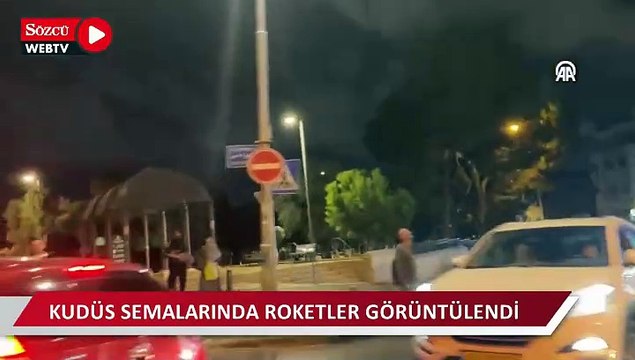 İran'dan İsrail'e füze yağmuru: Kudüs semalarında roketler görüntülendi