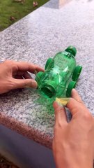Turn an ordinary plastic bottle into a creative, fun toy with this DIY car project!