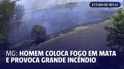 MG: homem coloca fogo em mata e provoca grande incêndio