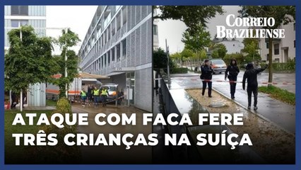 Descargar video: Ataque com faca fere três crianças na Suíça