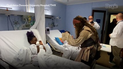 Johnny Depp Surprises Kids at Hospital in Spain with Visit in Pirates of the Caribbean Costume