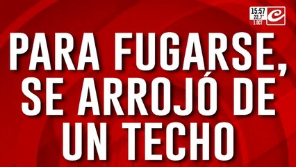 Escape mortal: delincuente huía de la policía y para fugarse se arrojó de un techo