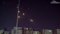 Iranian missiles heading for Israel seen from countries across the Middle East