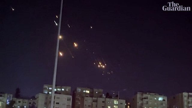 Iranian missiles heading for Israel seen from countries across the Middle East