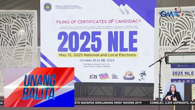 COMELEC – 3,259 aspirants, naghain ng kandidatura sa unang araw ng COC filing para sa Eleksyon 2025 | Unang Balita