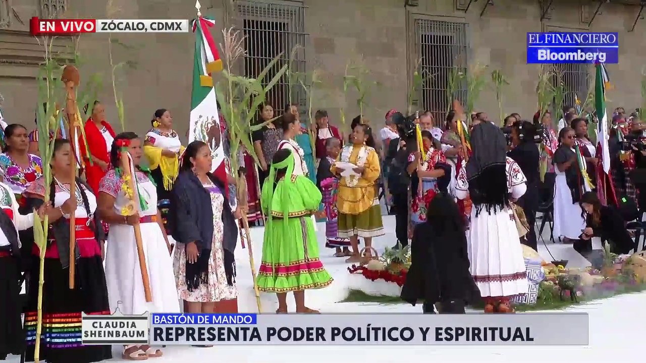Claudia Sheinbaum recibió el Bastón de Mando en el Zócalo de la CDMX