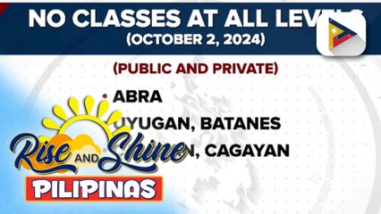 Descargar video: Pasok sa ilang lugar sa bansa, suspendido dahil sa masamang panahon