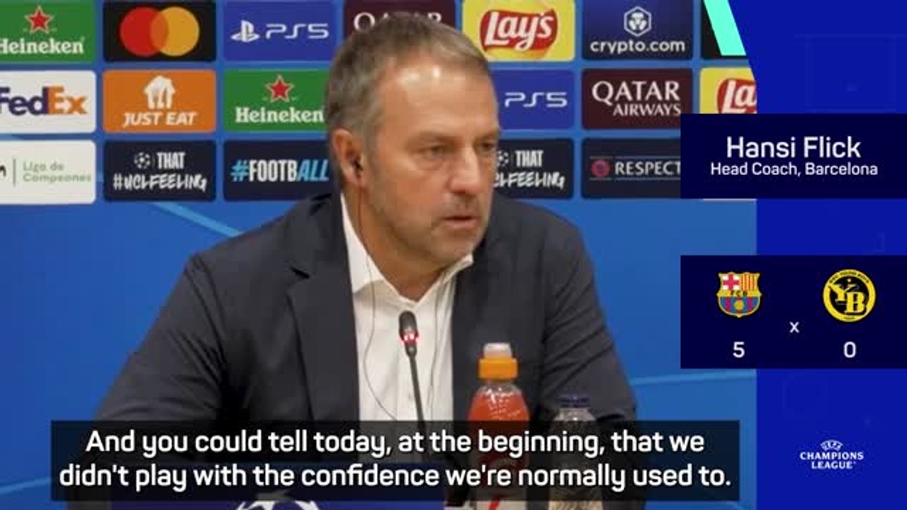 Flick not getting carried away with Barca's 5-0 thumping of Young Boys
