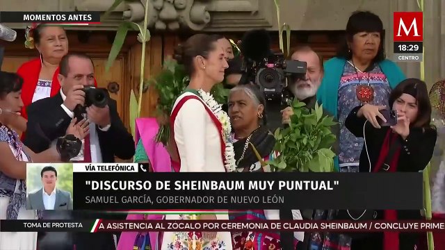 Samuel García reacciona al mensaje de Claudia Sheinbaum en el Zócalo Capitalino