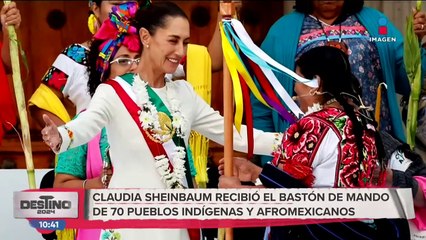 Así recibió Claudia Sheinbaum el bastón de