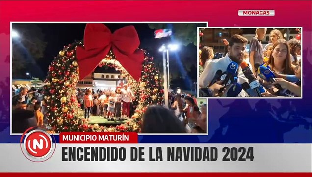 Familias monaguenses reciben la Navidad con encendido de luces en compañía de sus autoridades