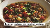 Lentejas estofadas con chorizo y verduras