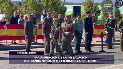 Así fue la inauguración de la nueva glorieta en Boadilla del Monte que cuenta con un cañón antiaéreoL