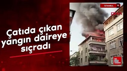 İstanbul Esenler'de çatıda çıkan yangın daireye sıçradı