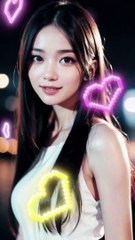 Captivating Nighttime Selfie  Woman Poses by