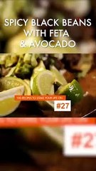 Spicy Black Beans With Feta & Avocado #shorts