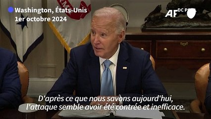 Biden réaffirme le plein soutien des Etats-Unis à Israël après l'attaque iranienne