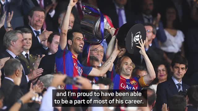 Busquets pays tribute to retiring Iniesta