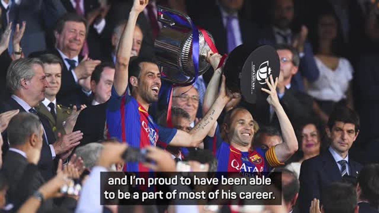 Busquets pays tribute to retiring Iniesta